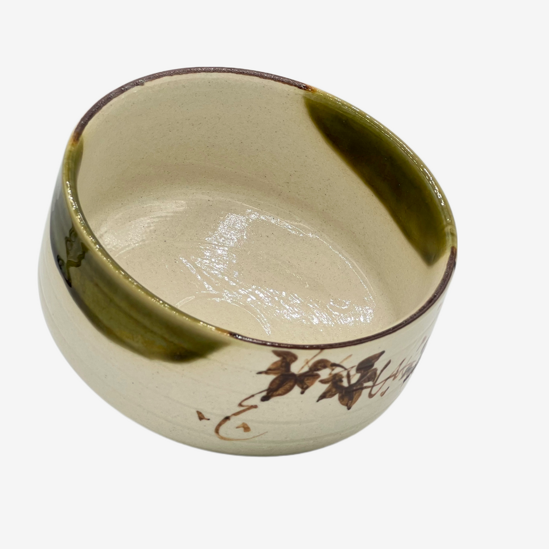 Oribe Forest Green Chawan - Japanese Matcha Bowl Matchaware Inoue Tea