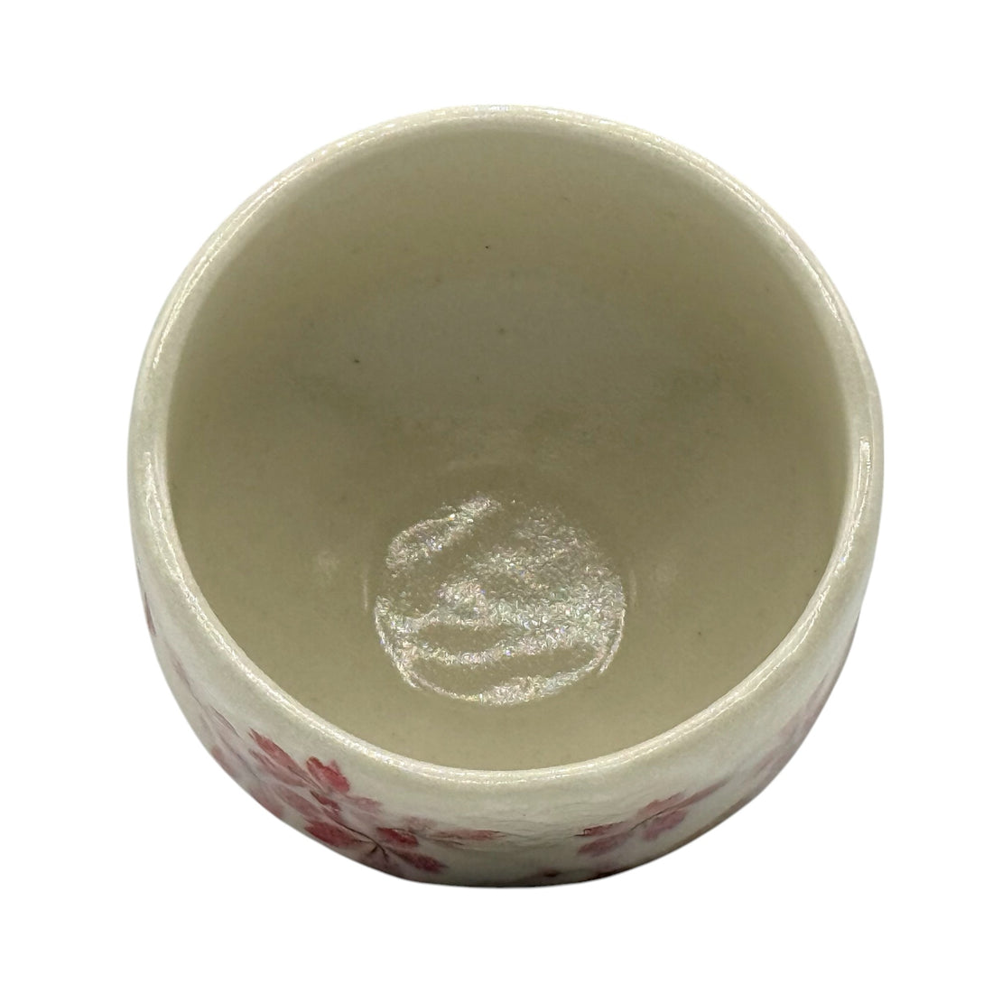 Sakura Hana Beige Mino-yaki Chawan - Japanese Mini Matcha Bowl