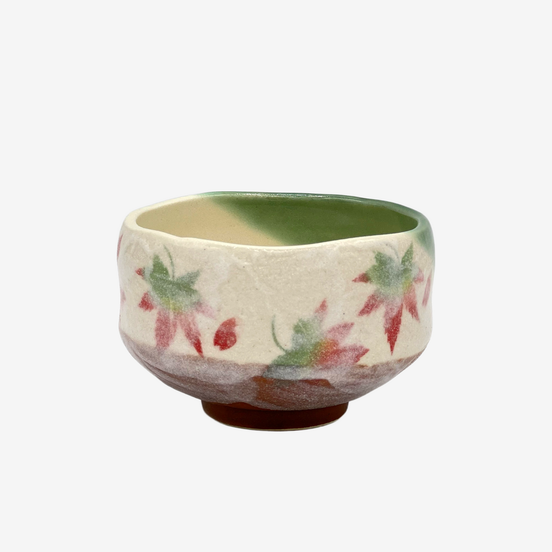 Forest Hana Beige Mino-yaki Chawan - Japanese Mini Matcha Bowl