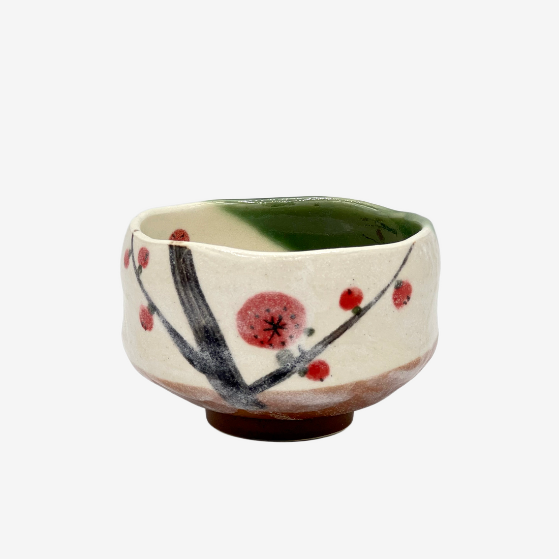 Cherry Blossom Beige Mini Chawan - Japanese Matcha Bowl Matchaware Inoue Tea