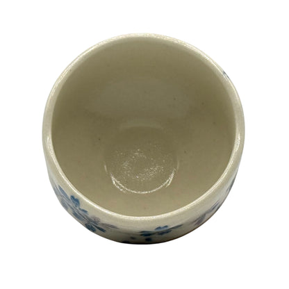 Winter Hana Beige Mino-yaki Chawan - Japanese Mini Matcha Bowl