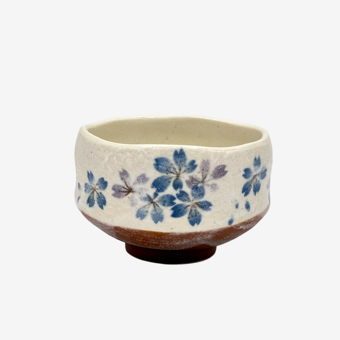 Winter Hana Beige Mino-yaki Chawan - Japanese Mini Matcha Bowl