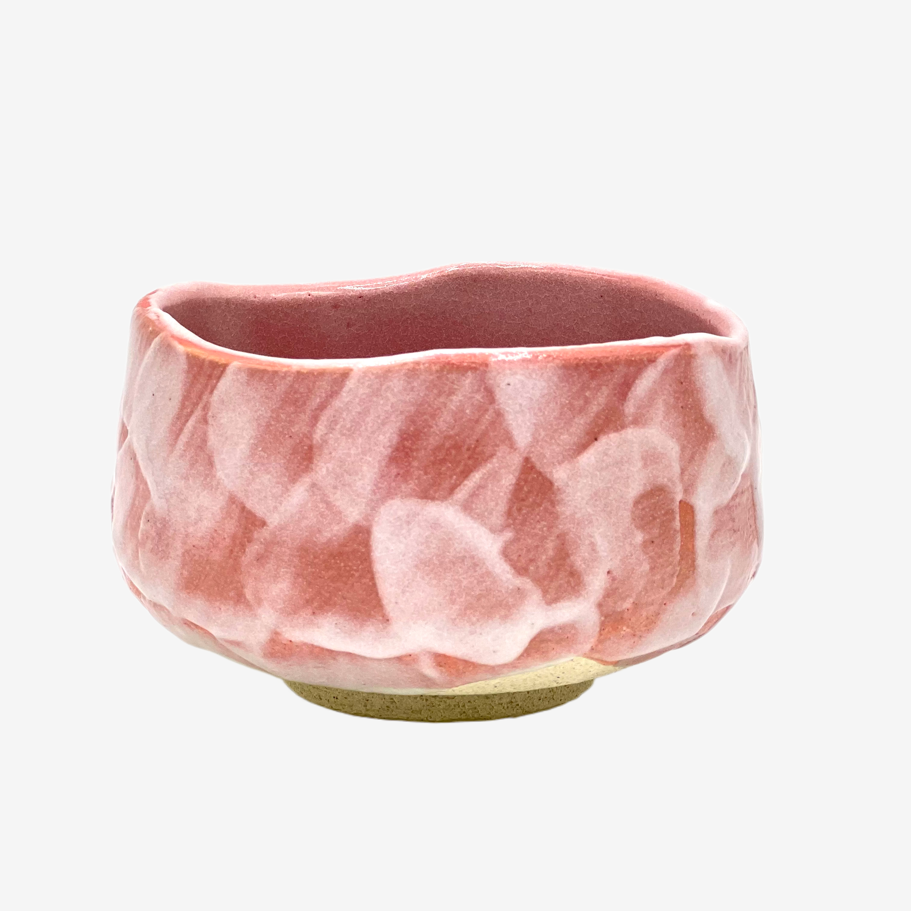 Japanese Ceramic Glossy Pink Matcha Bowl Macha Tea Whisk Chawan