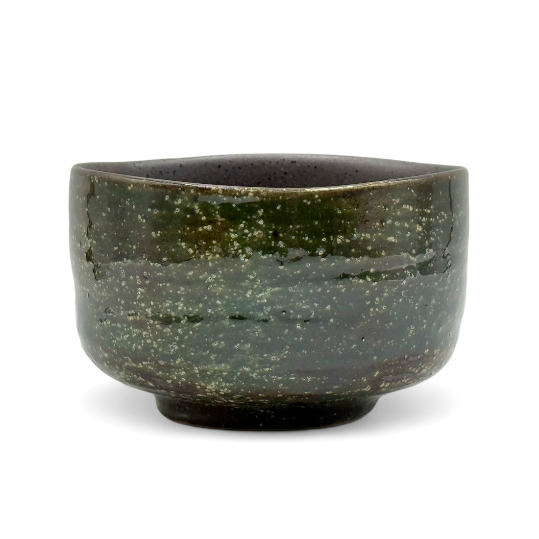 Kin Moss Green Mino-yaki Chawan - Japanese Matcha Bowl