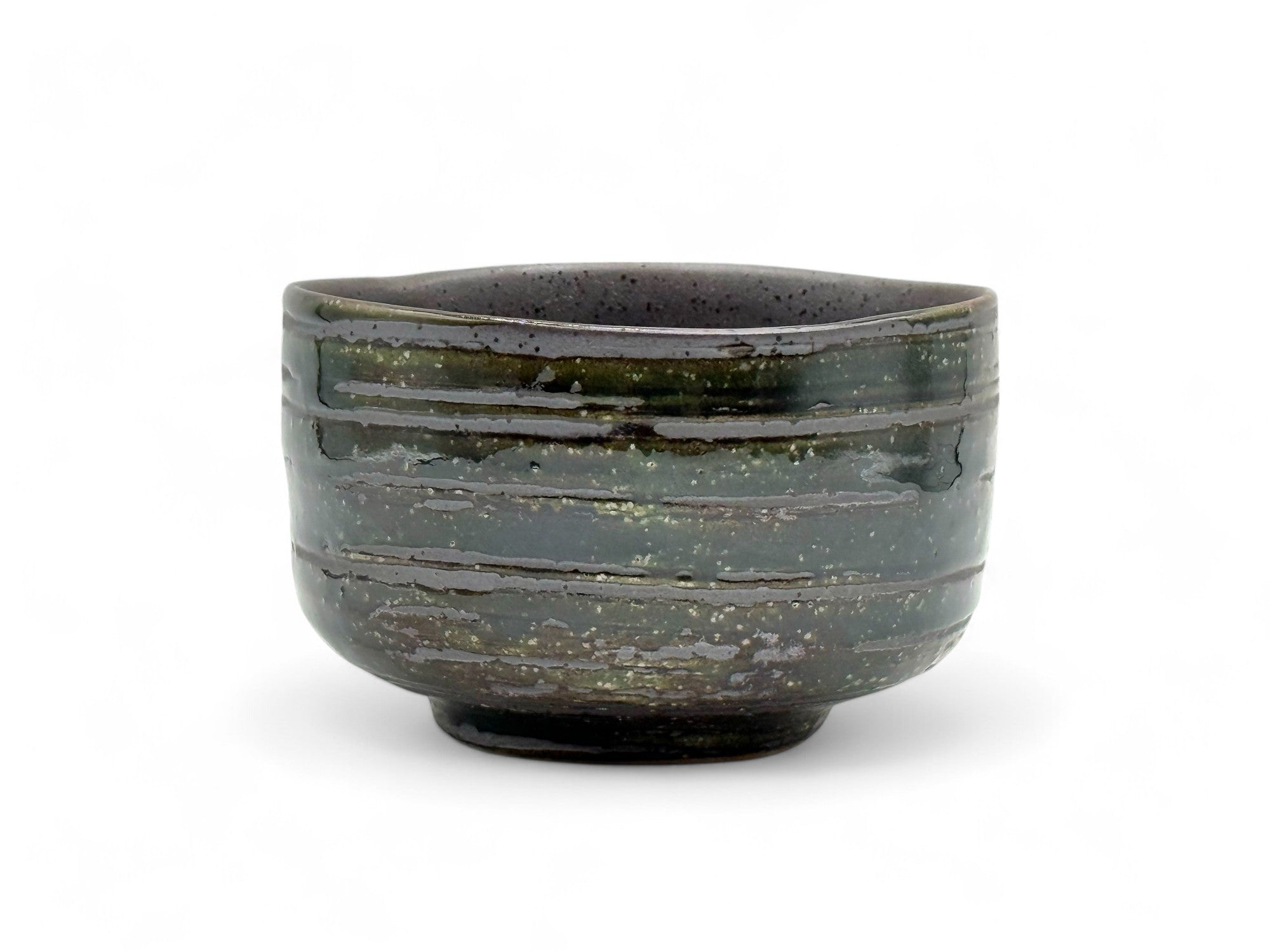 Numachi Green Mino-yaki Chawan - Japanese Matcha Bowl