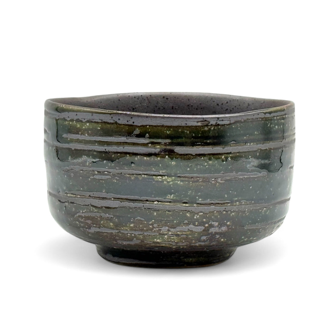 Numachi Green Mino-yaki Chawan - Japanese Matcha Bowl