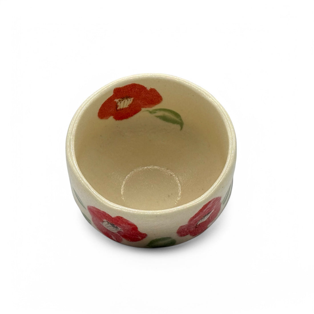 Yamacha Blossom Beige Mino-yaki Chawan - Japanese Mini Matcha Bowl