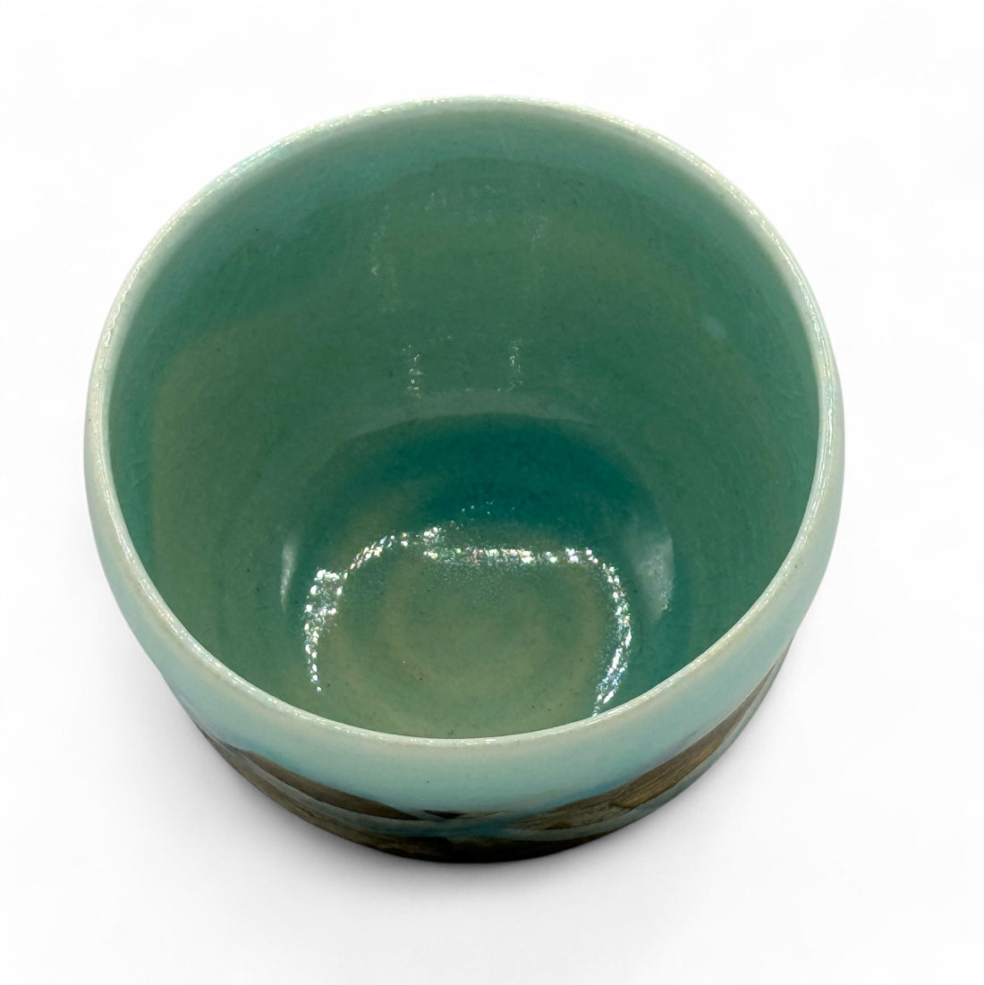 Kaku Hayashi Saku Sky Blue Mino-yaki Chawan by Kakurin - Japanese Mini Matcha Bowl