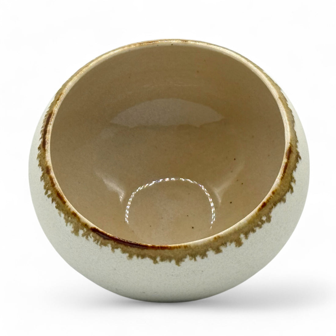 Yamago Hakubuchi Sabi White Mino-yaki Chawan - Japanese Matcha Bowl