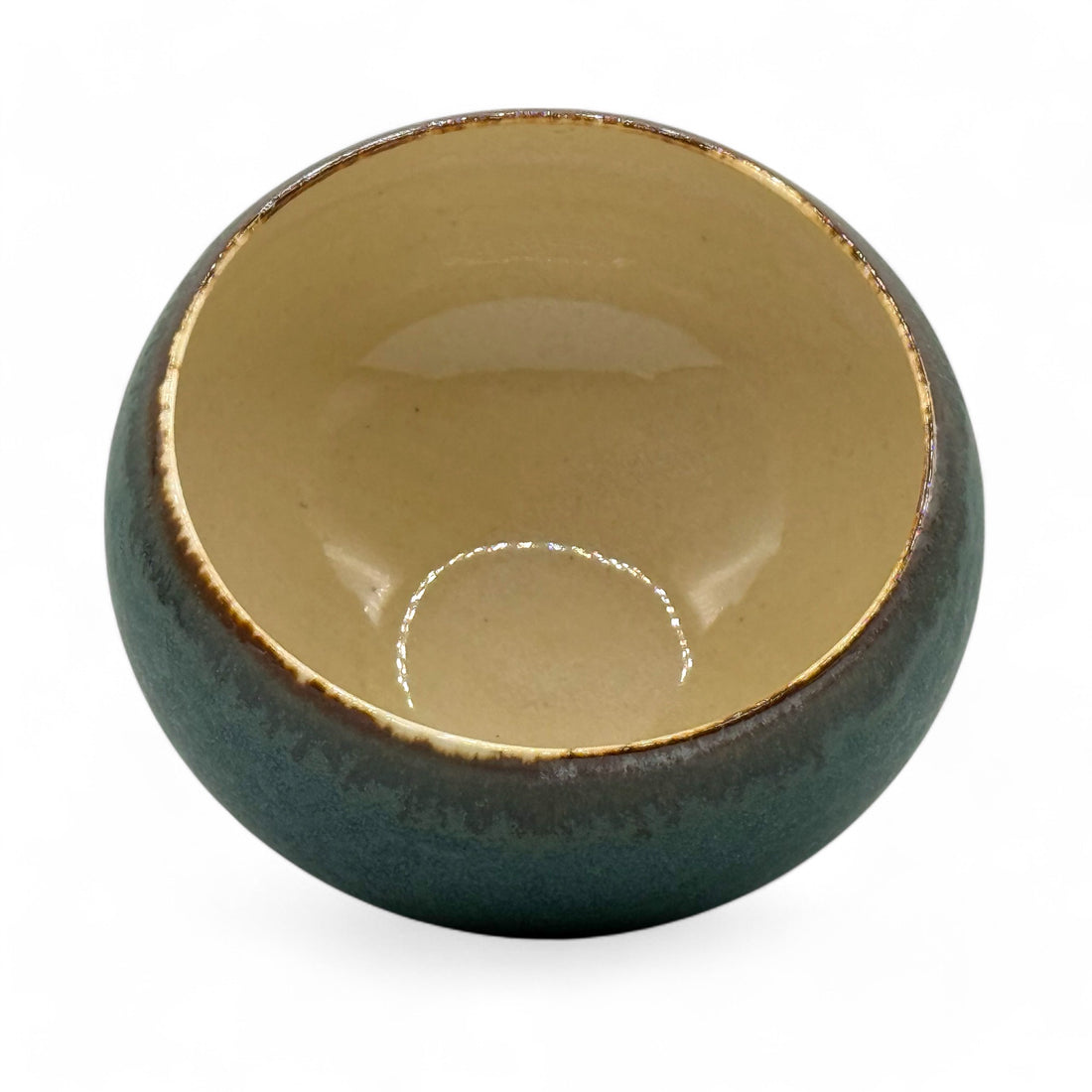 Sako Fuchi Blue Mino-yaki Chawan - Japanese Matcha Bowl