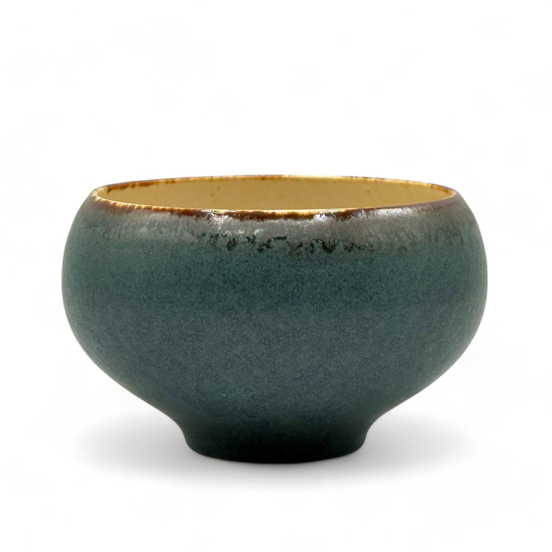 Sako Fuchi Blue Mino-yaki Chawan - Japanese Matcha Bowl