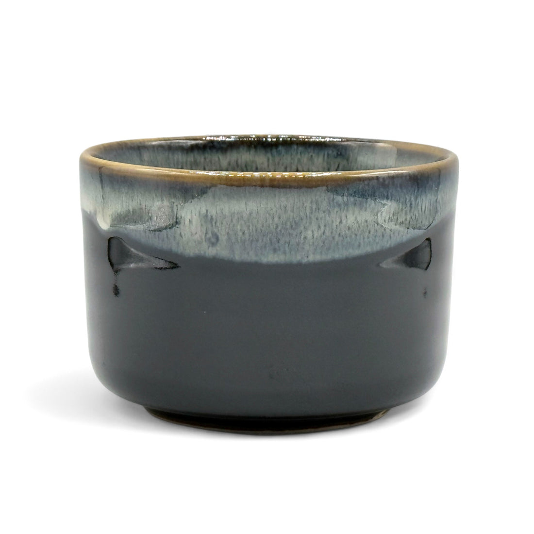 Kanetaka Tenmoku Black Nagashi Mino-yaki Chawan - Japanese Matcha Bowl