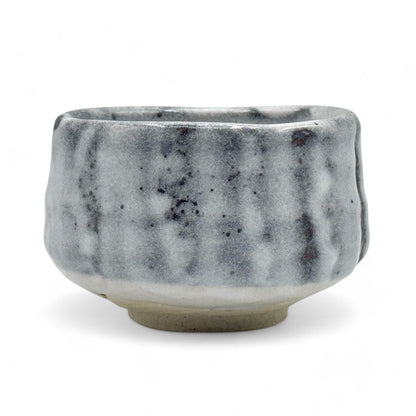 Oni Shino Gray Mino-yaki Chawan Set - Japanese Matcha Bowl