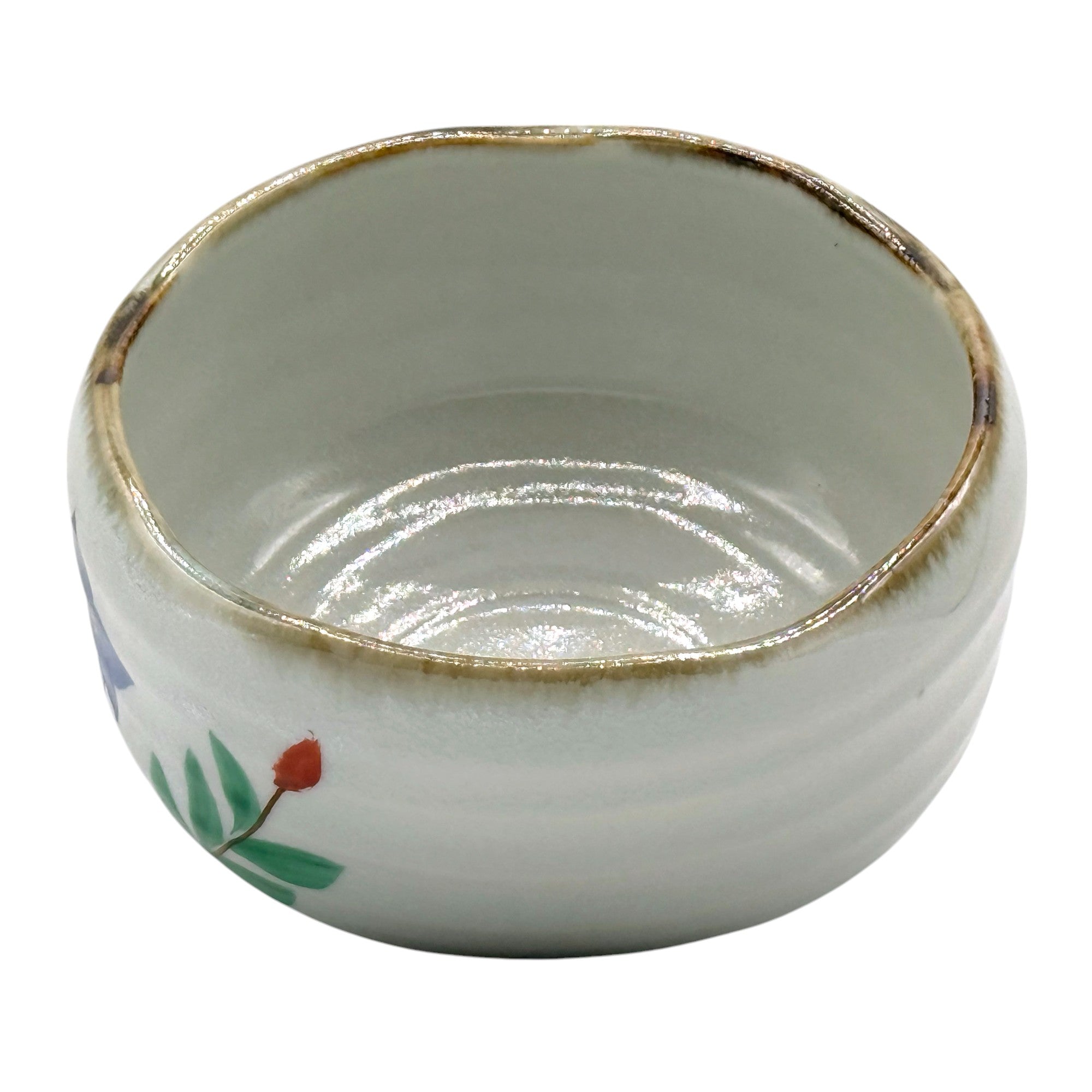 Kikyo Hand Painted Hana White Mino-yaki Chawan Set - Japanese Matcha Bowl