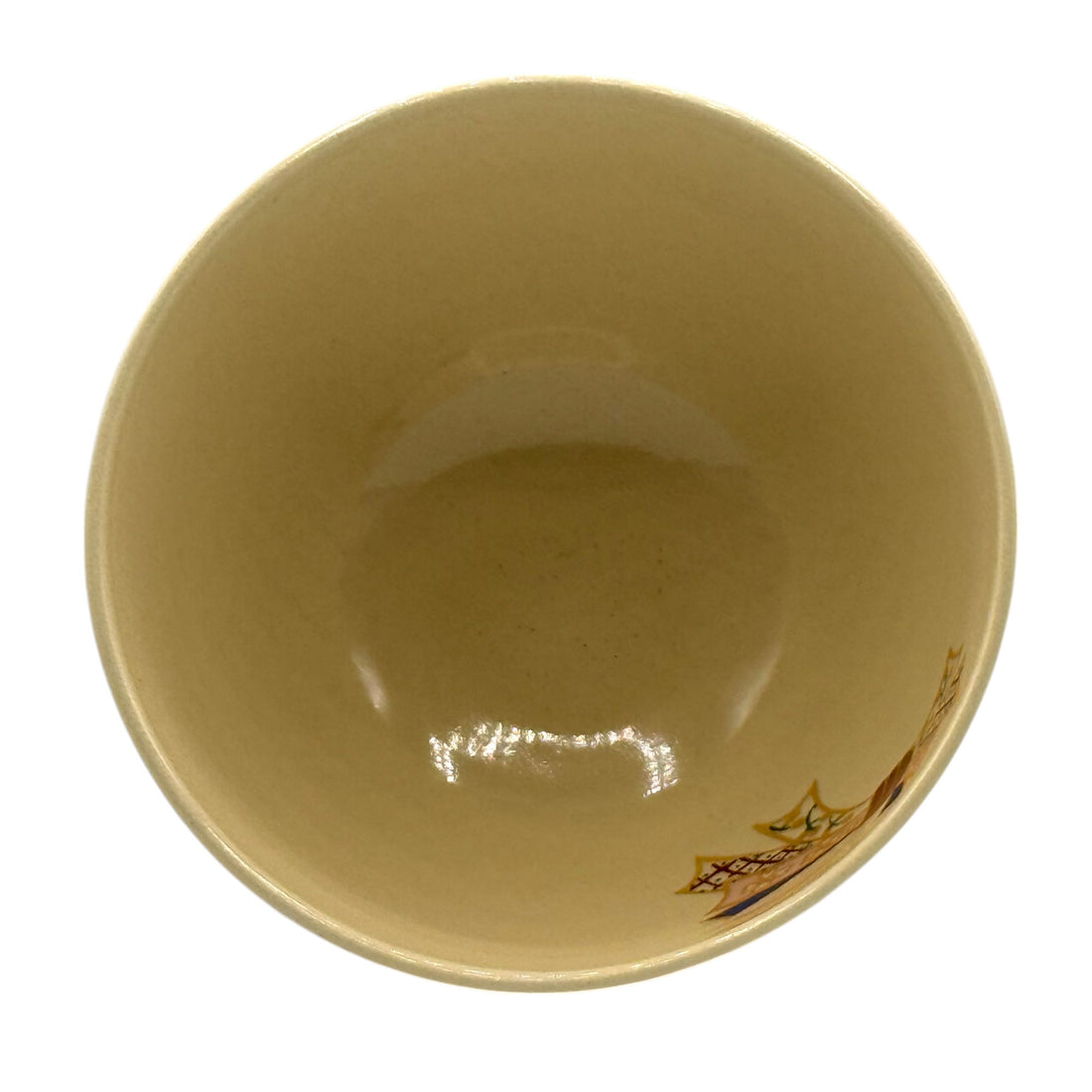 Ninsei Knot Beige White Mino-yaki Ido Chawan - Japanese Matcha Bowl