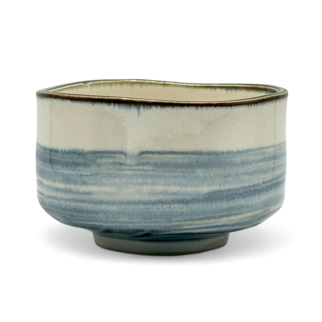 Ao Kasumi Blue Mino-yaki Chawan Set - Japanese Matcha Bowl