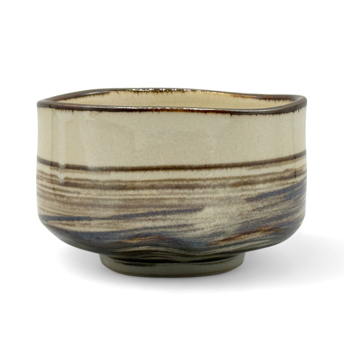 Ichiyama Brown Mino-yaki Chawan Set - Japanese Matcha Bowl