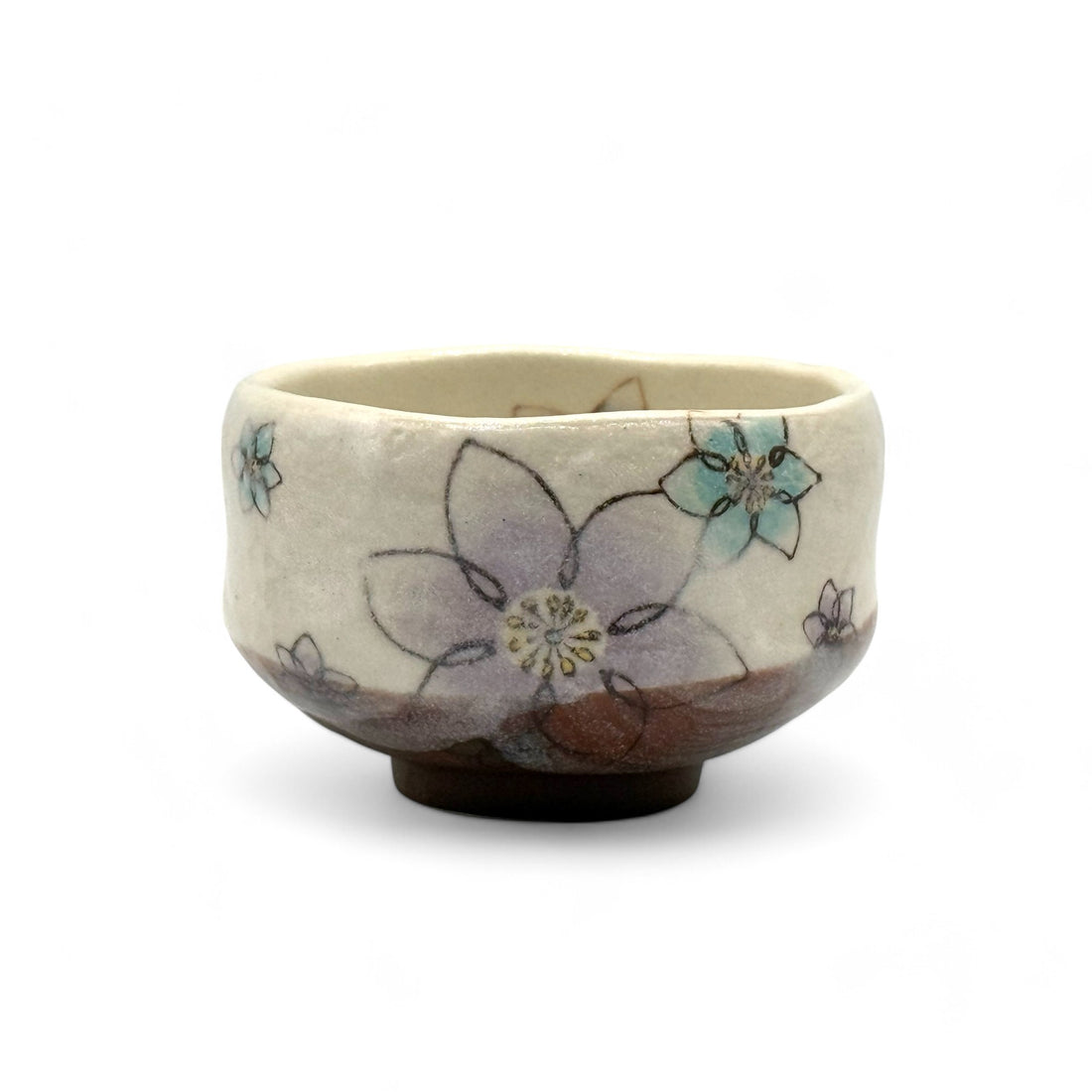 Keiko Hana Beige Mino-yaki Chawan - Japanese Mini Matcha Bowl