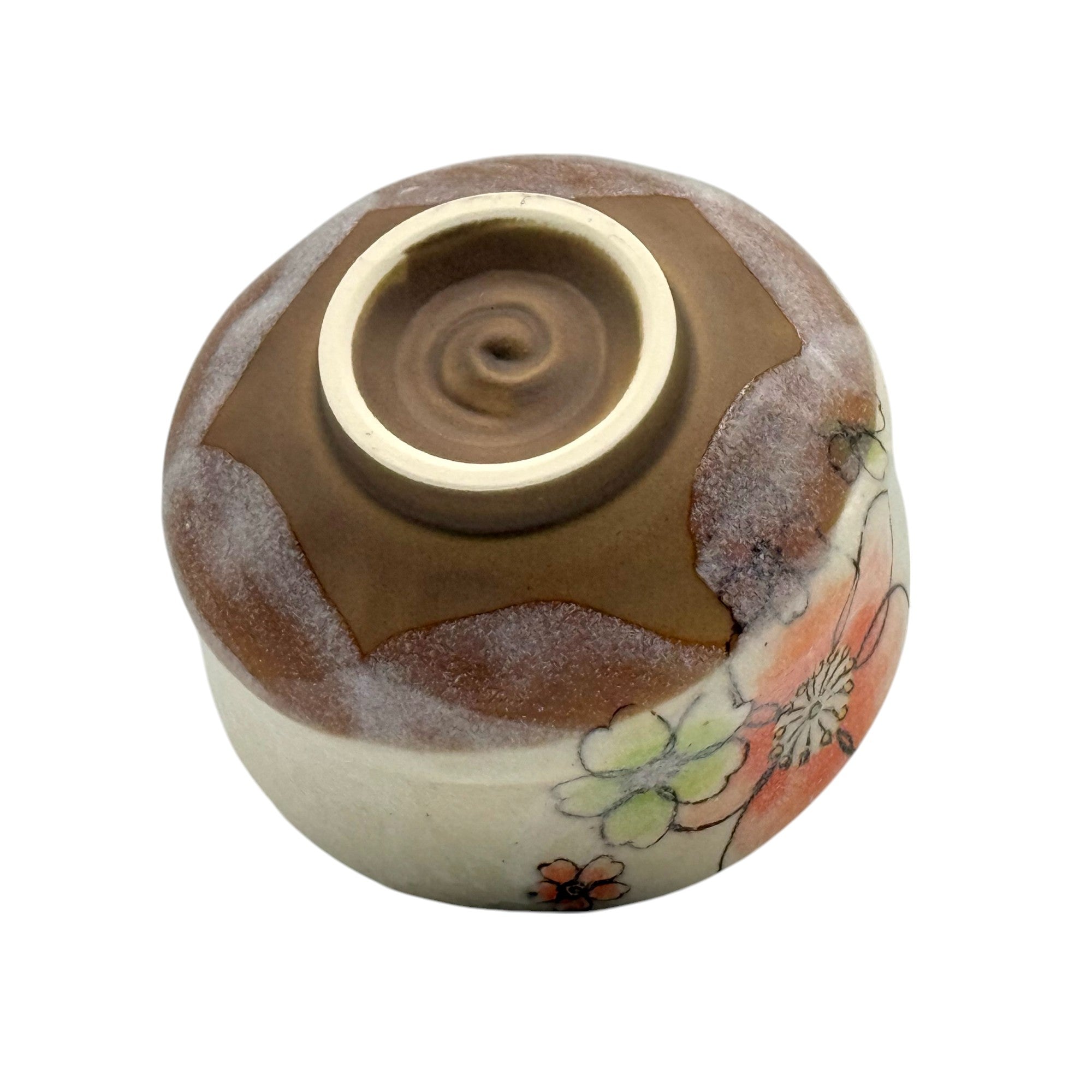 Akira Hana Beige Mino-yaki Chawan - Japanese Mini Matcha Bowl