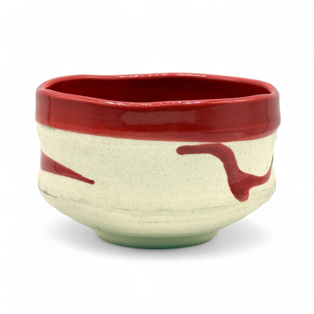 Seren Aka Rustic Red Shigaraki-yaki Chawan - Japanese Matcha Bowl