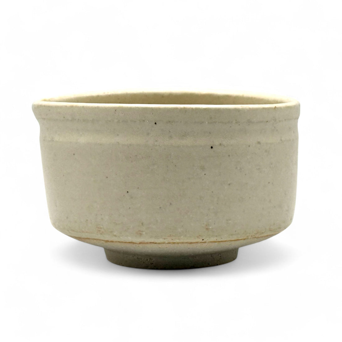 Shiro White Kataguchi Mino-yaki Chawan - Japanese Matcha Bowl