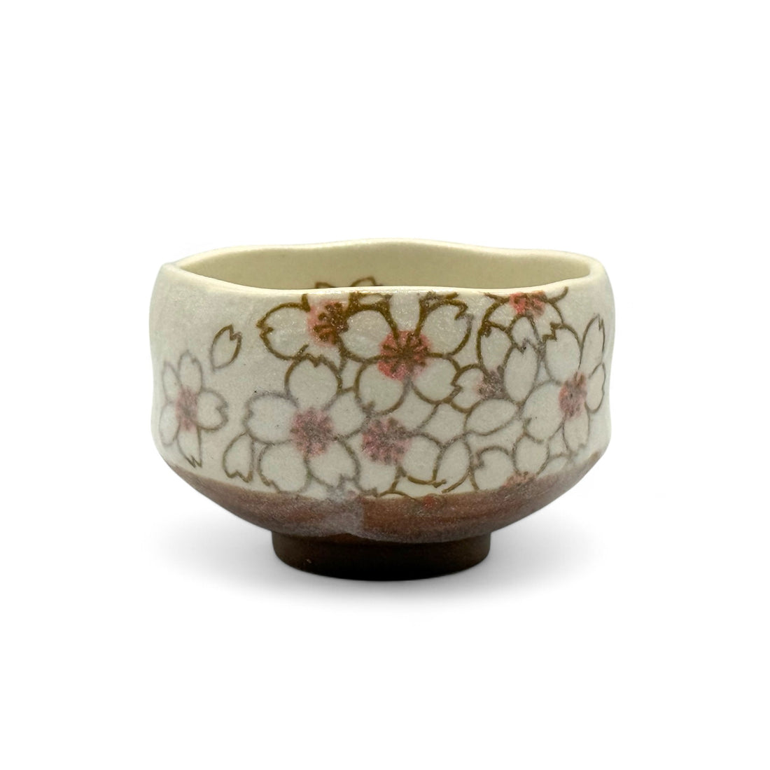 Hitomi Sakura Beige Mino-yaki Chawan - Japanese Mini Matcha Bowl