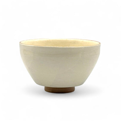 Satsuki Ayame White Mino-yaki Ido Chawan - Japanese Mini Matcha Bowl