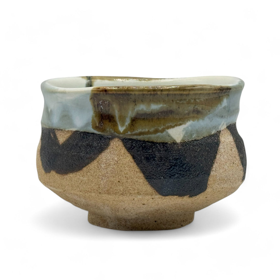 Iga Unofu Sand Mino-yaki Chawan - Japanese Matcha Bowl