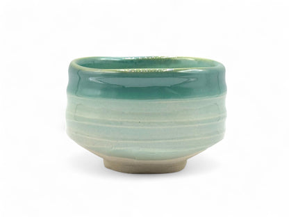 Hitogama Hiwa Green Mino-yaki Chawan - Japanese Matcha Bowl