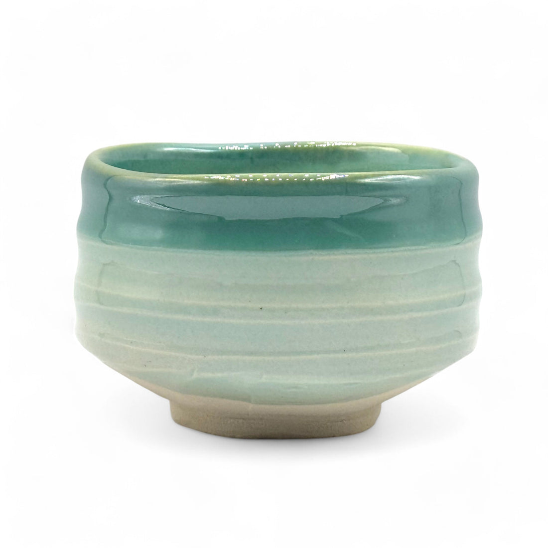 Hitogama Hiwa Green Mino-yaki Chawan - Japanese Matcha Bowl