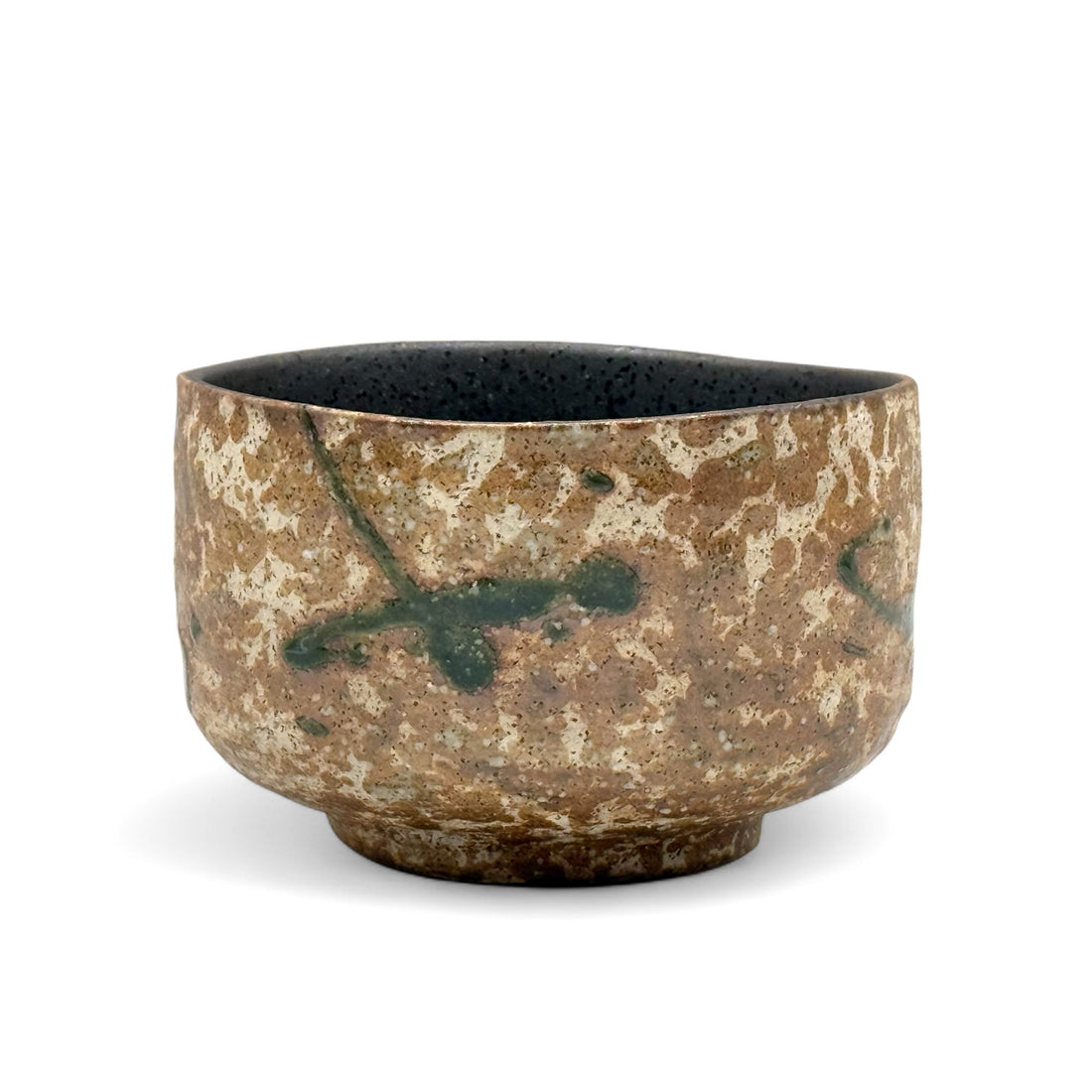 Kairagi Oribe Brown Mino-yaki Chawan - Japanese Matcha Bowl