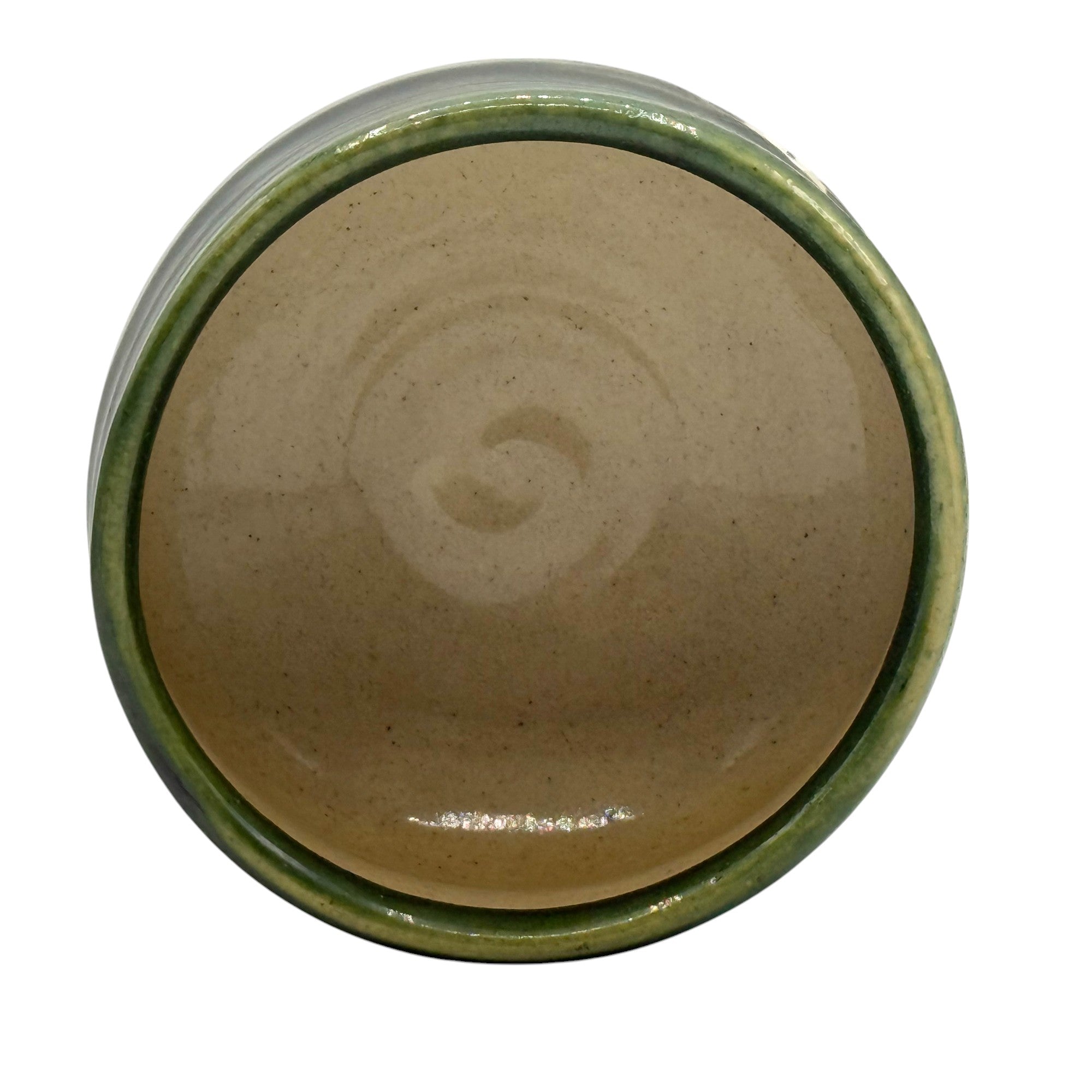 Oribe Tokusa Green Mino-yaki Chawan - Japanese Matcha Bowl