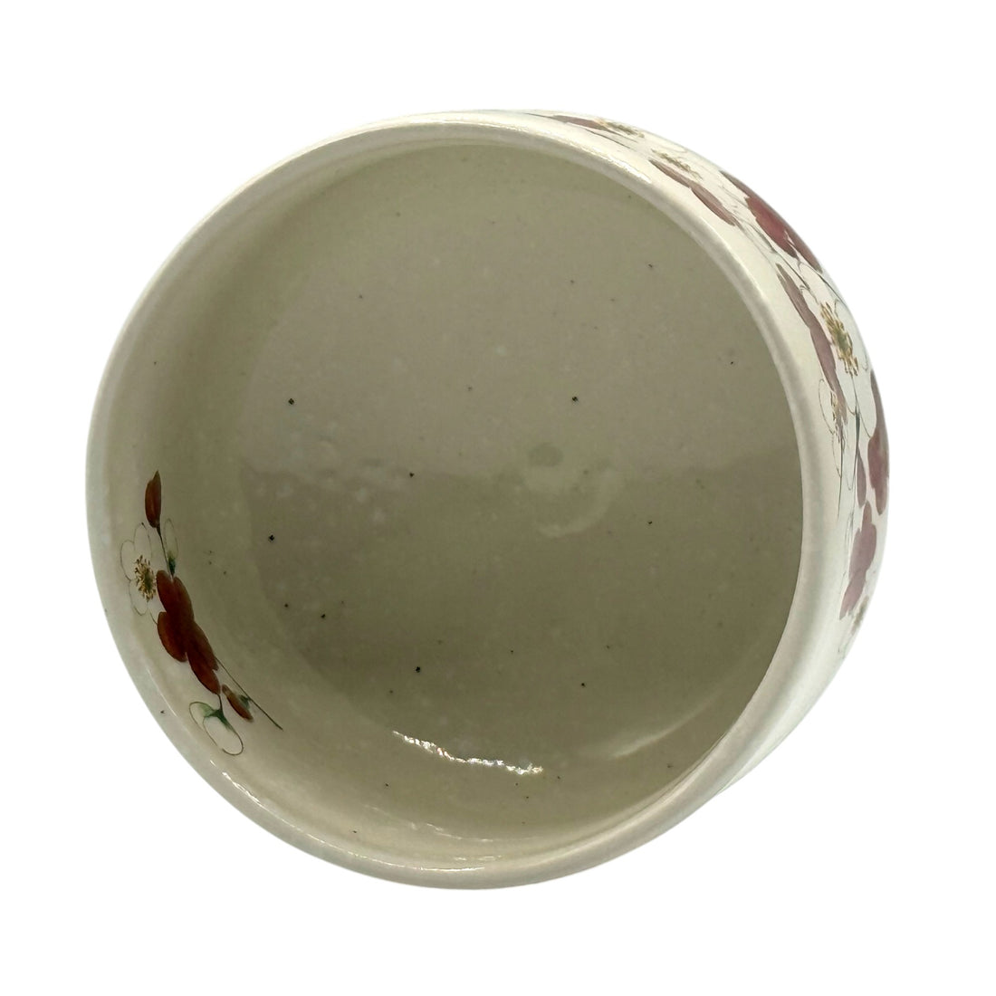 Ume Hana White Mini Mino-yaki Chawan - Japanese Mini Matcha Bowl