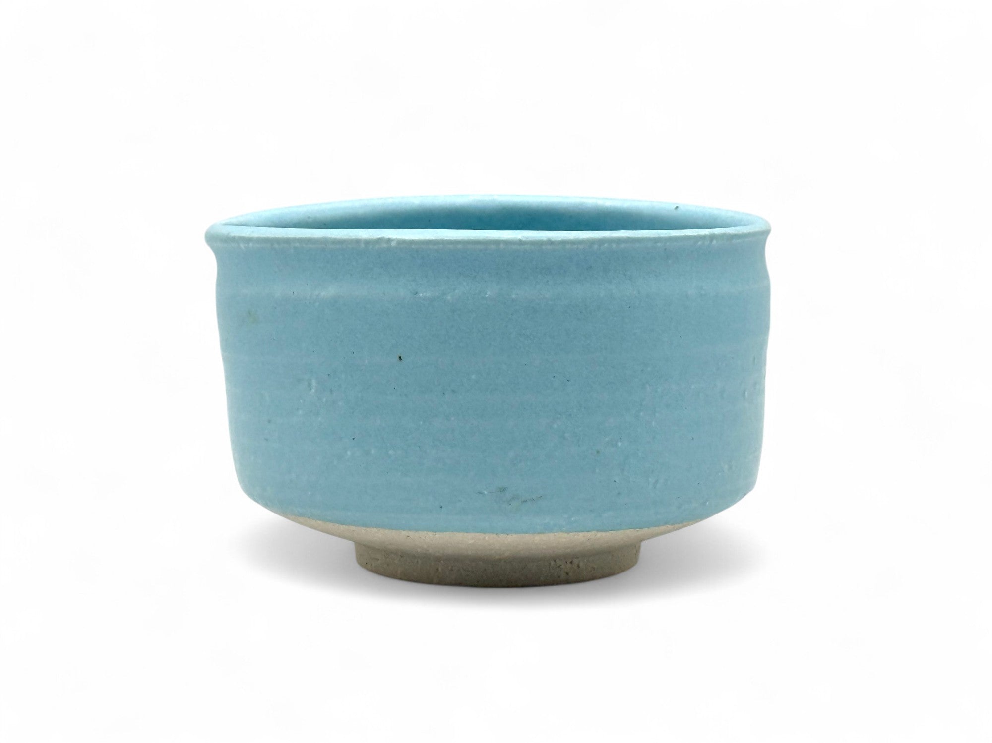 Sora Sky Blue Kataguchi Mino-yaki Chawan - Japanese Matcha Bowl