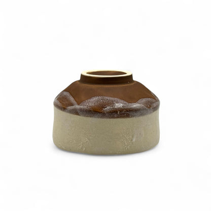Yamazakura Cherry Blossom Beige Mino-yaki Chawan - Japanese Mini Matcha Bowl
