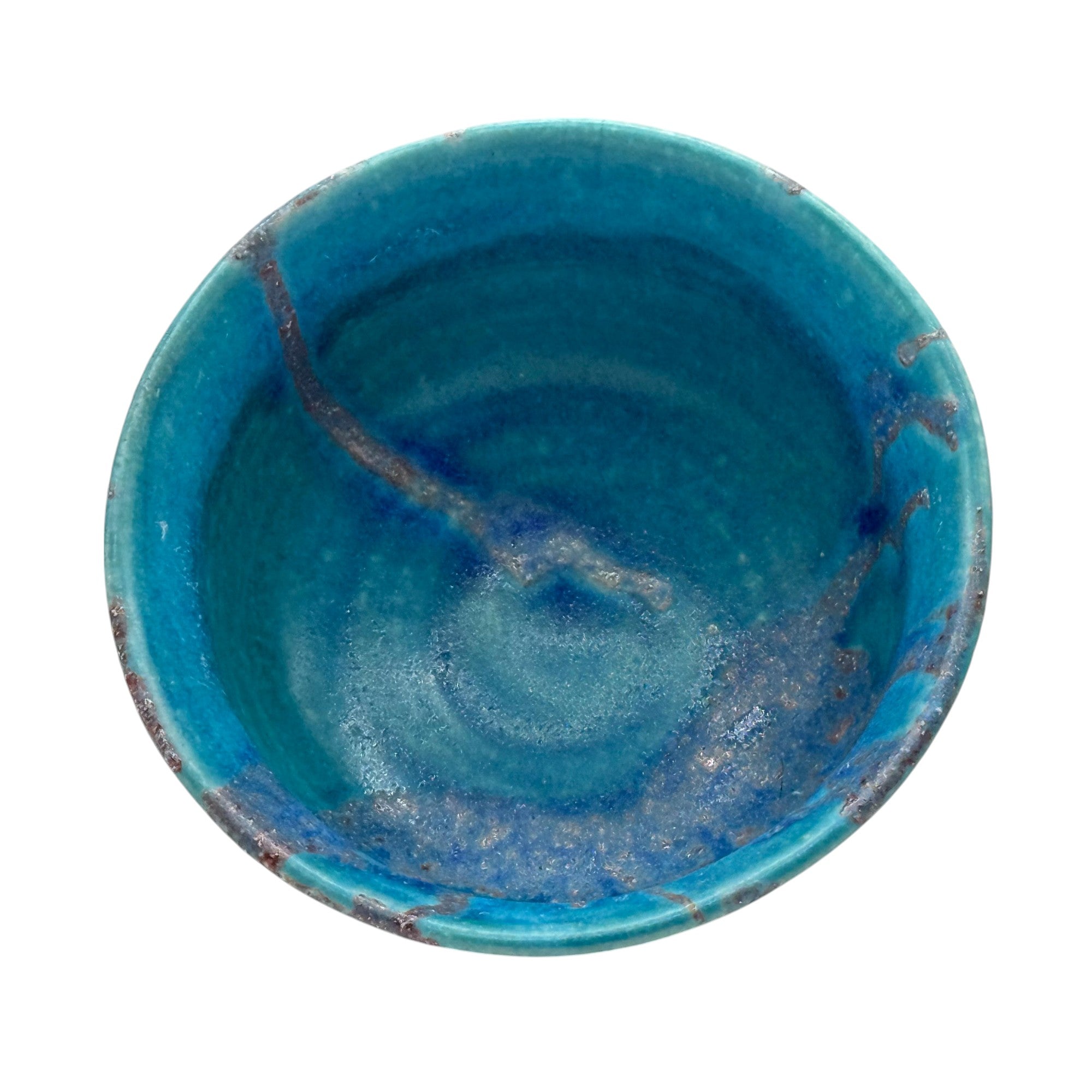 Tsuyukusa Blue Shigaraki-yaki Chawan - Japanese Matcha Bowl