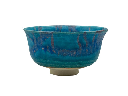 Tsuyukusa Blue Shigaraki-yaki Chawan - Japanese Matcha Bowl