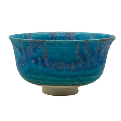 Tsuyukusa Blue Shigaraki-yaki Chawan - Japanese Matcha Bowl