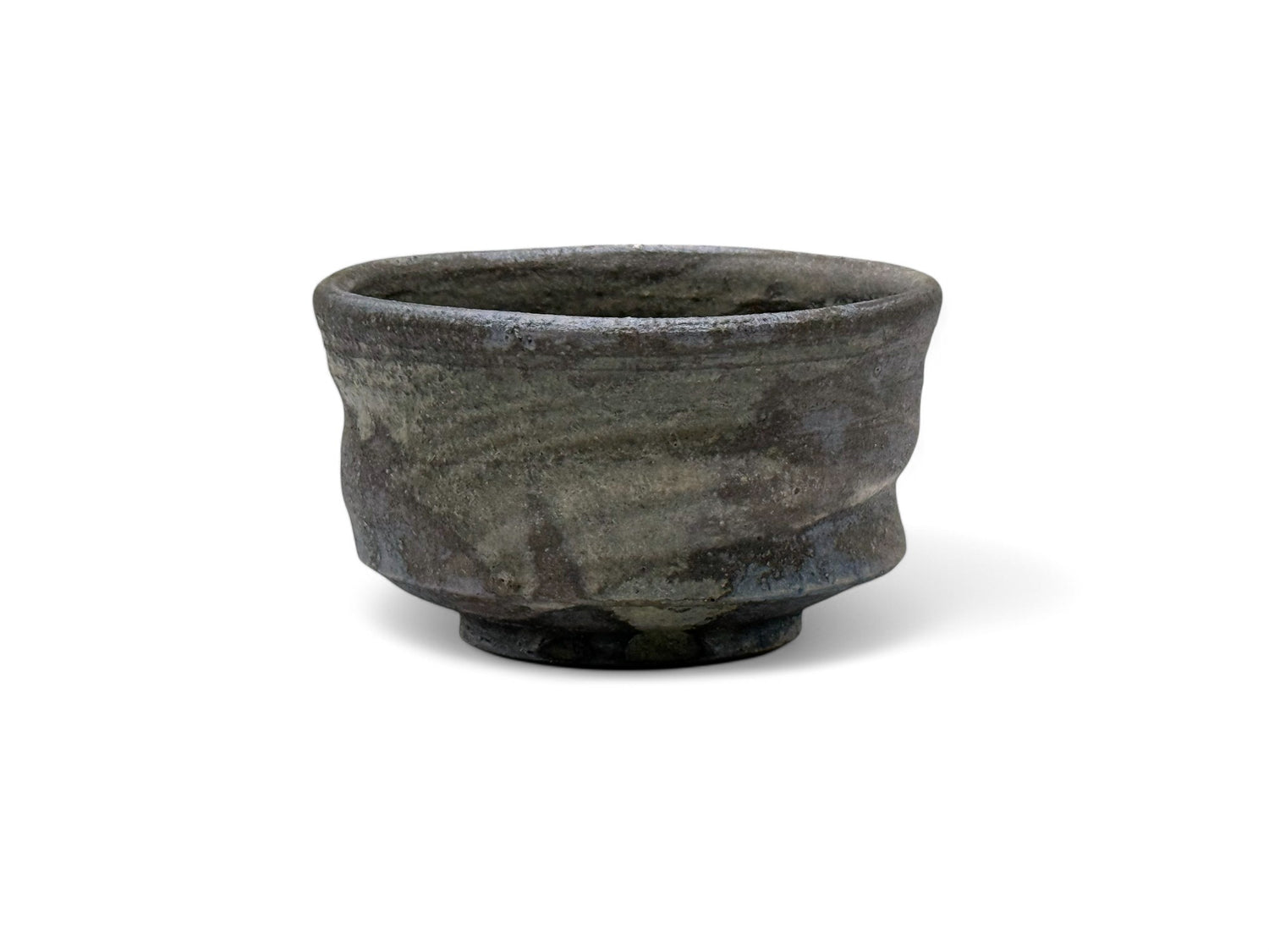 Hakeme Rustic Brown Shigaraki-yaki Chawan - Japanese Matcha Bowl