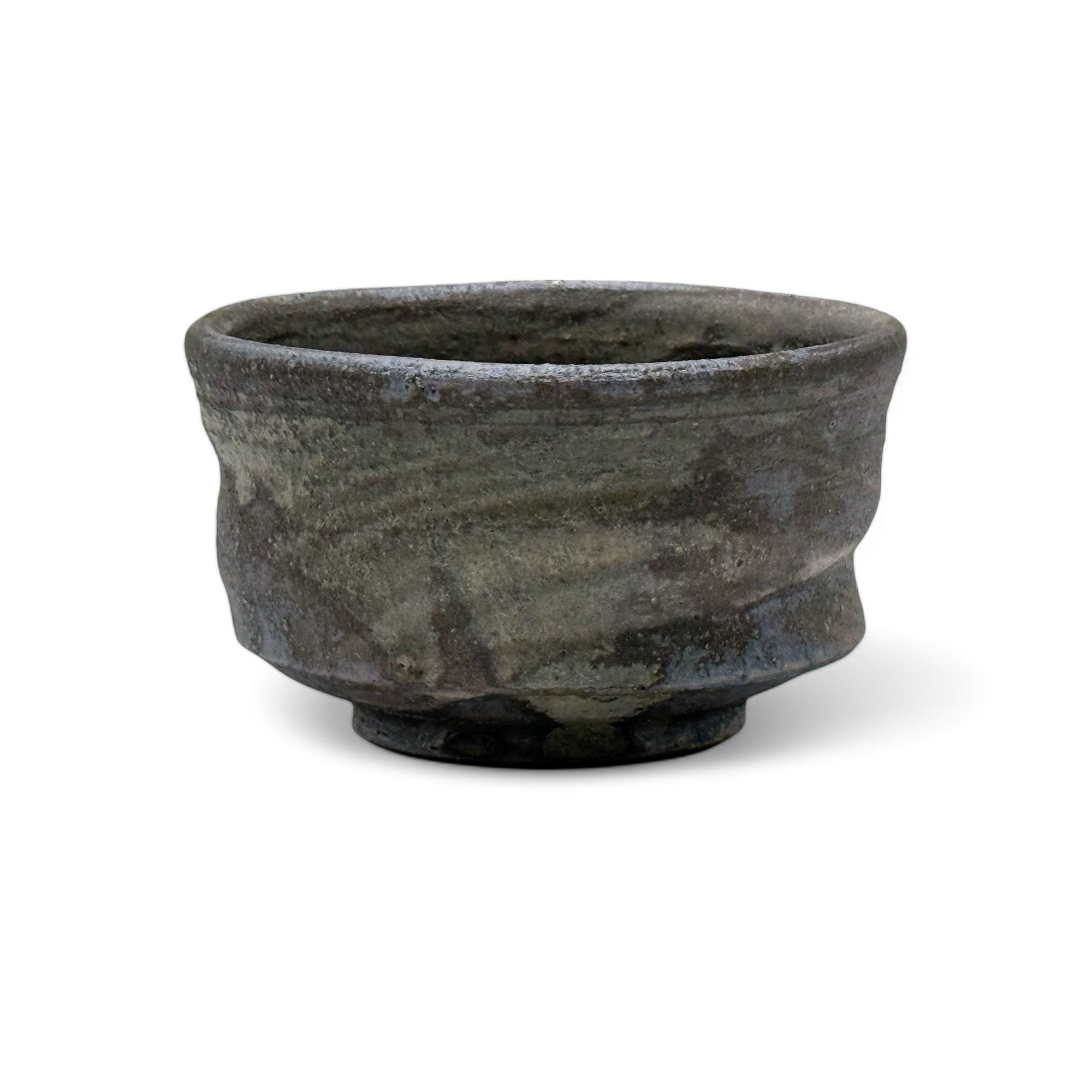 Hakeme Rustic Brown Shigaraki-yaki Chawan - Japanese Matcha Bowl