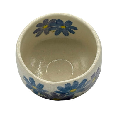 Kosumosu Blue Beige Mino-yaki Chawan - Japanese Mini Matcha Bowl