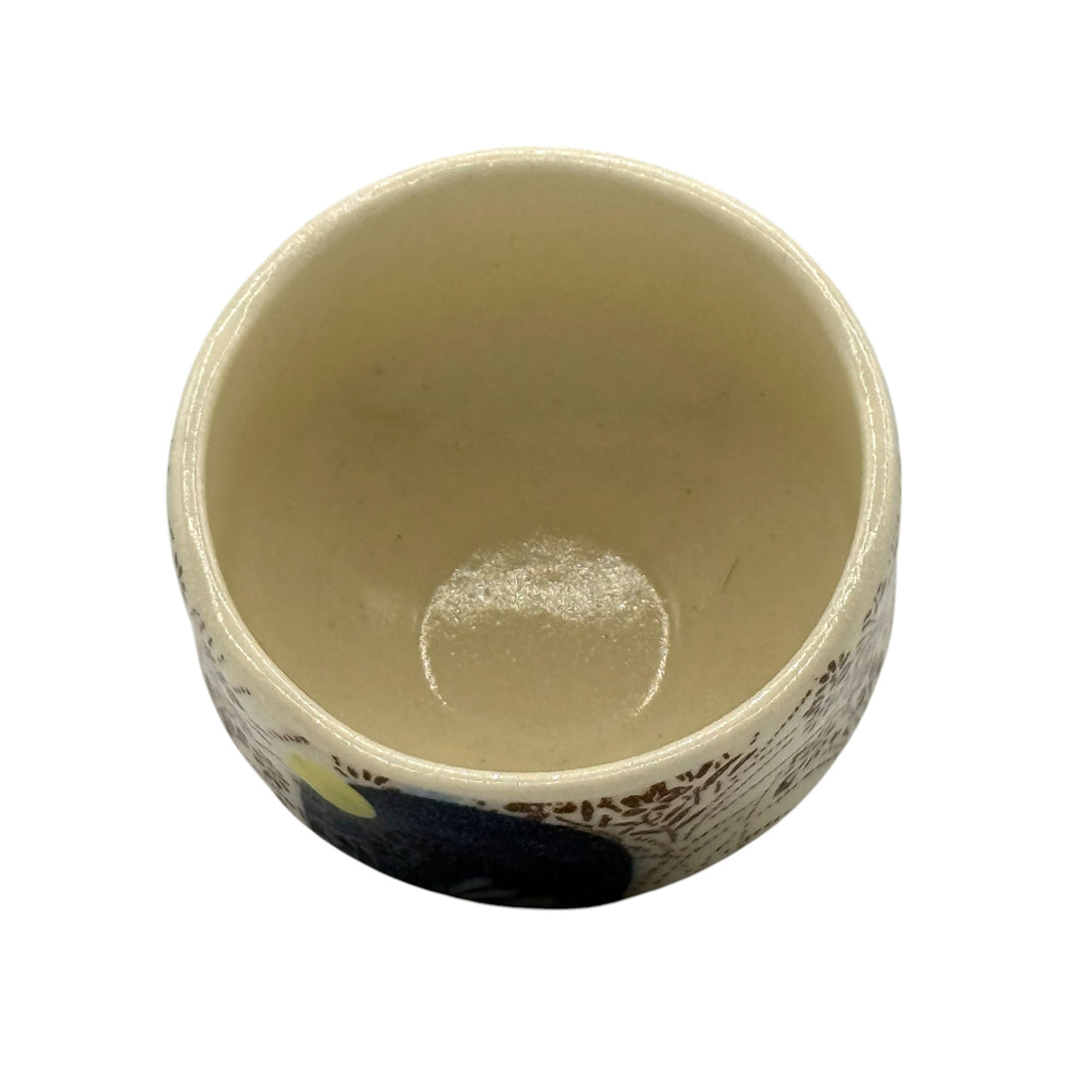 Tsuki Moon Rabbit Beige Mino-yaki Chawan - Japanese Mini Matcha Bowl