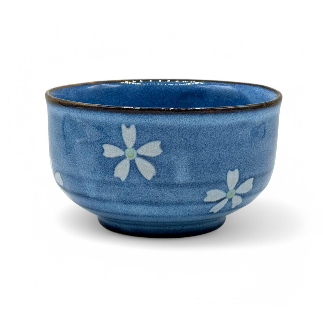 Kinyo Sakura Blue Seto-yaki Chawan - Japanese Matcha Bowl