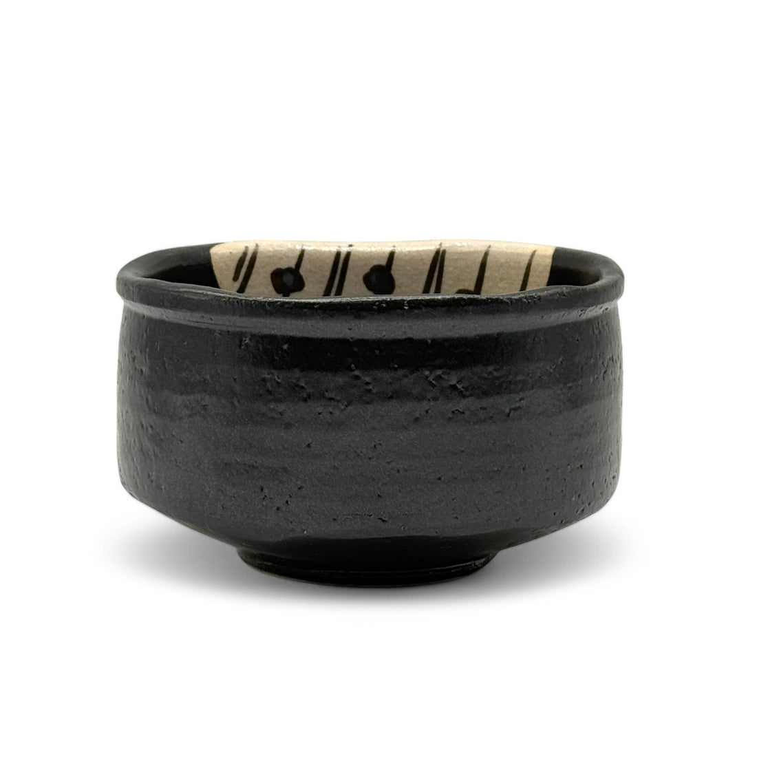 Black Oribe Mino-yaki Chawan - Japanese Matcha Bowl