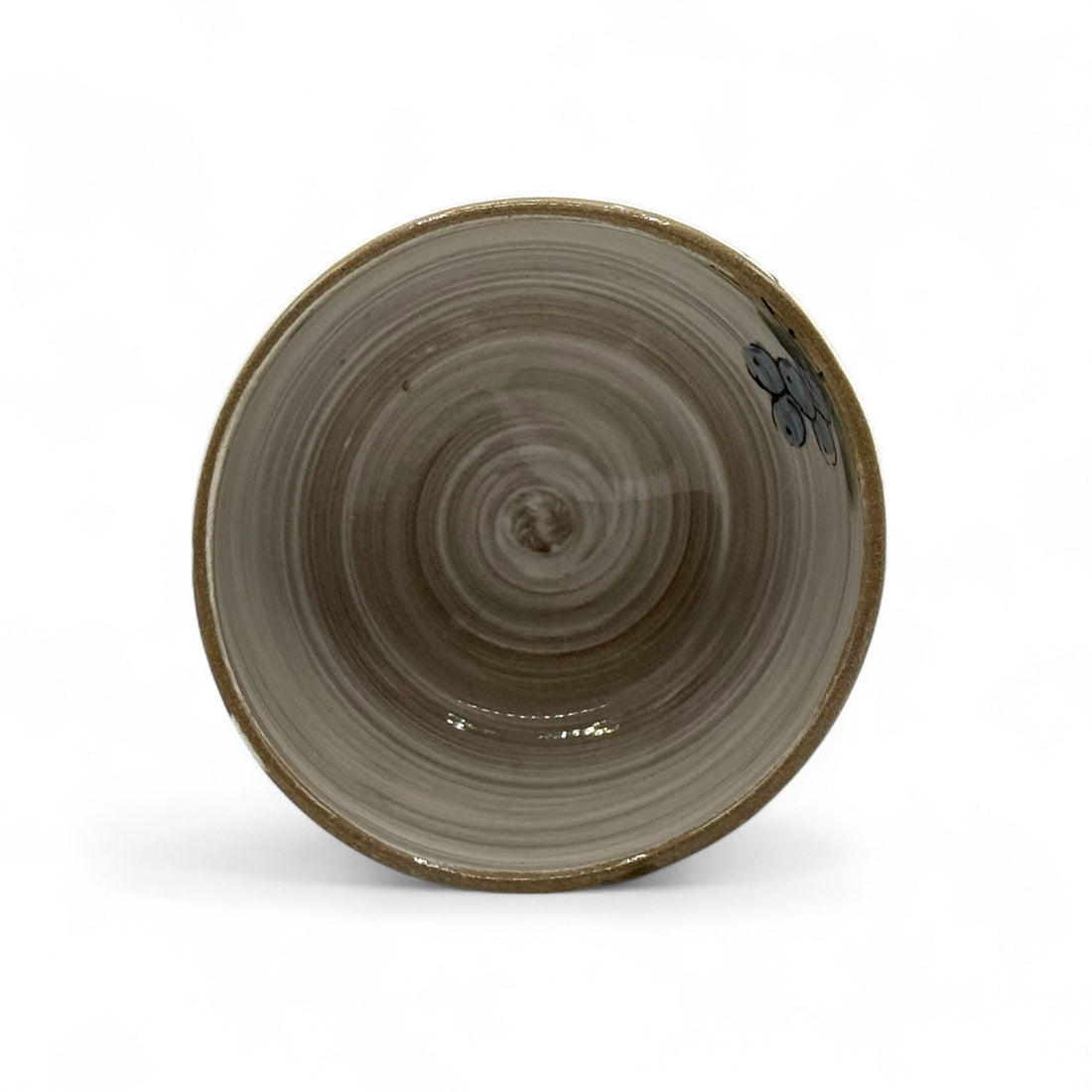 Grapevine Blue Garden Mino-yaki Chawan - Japanese Matcha Bowl