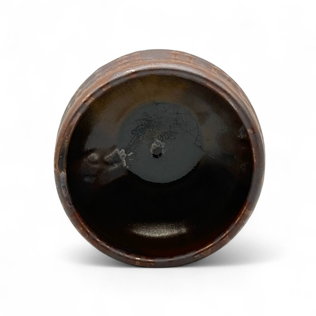 Kaiyu Ash Brown Mino-yaki Chawan - Japanese Matcha Bowl
