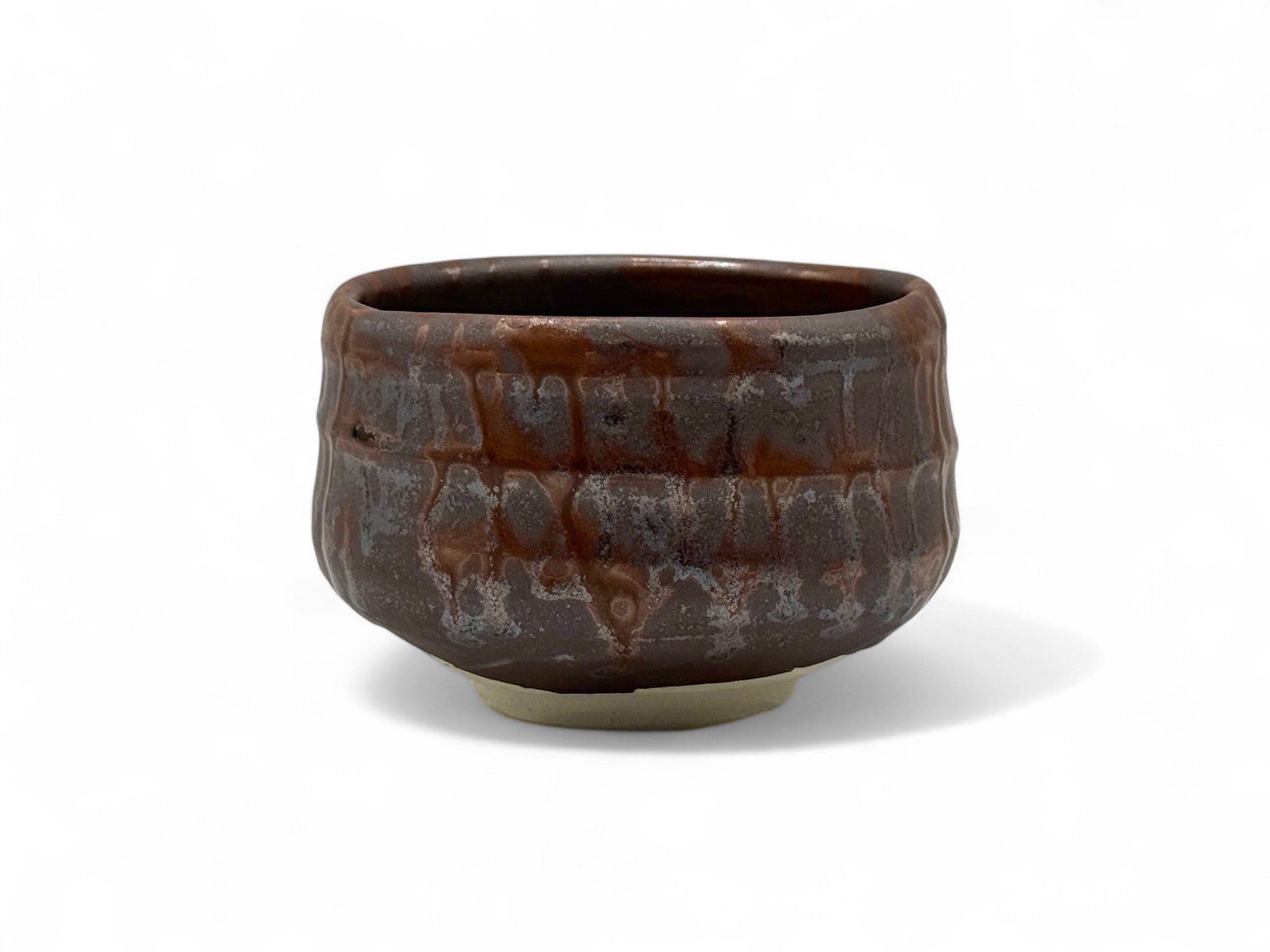 Kaiyu Ash Brown Mino-yaki Chawan - Japanese Matcha Bowl