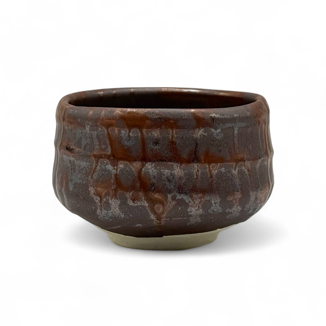 Kaiyu Ash Brown Mino-yaki Chawan - Japanese Matcha Bowl