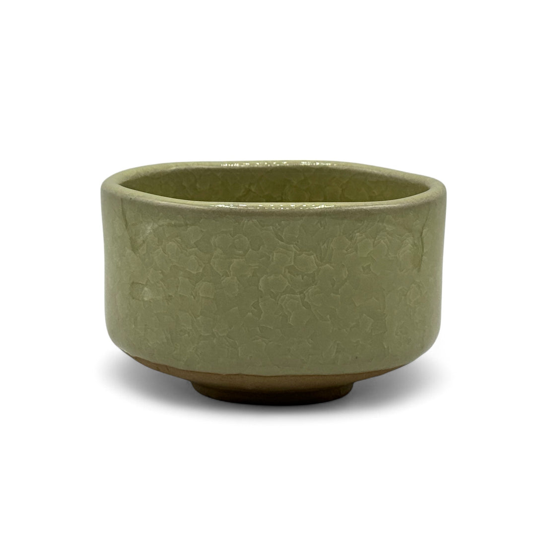 Kanyu Green Celadon Glaze Mino-yaki Chawan - Japanese Matcha Bowl