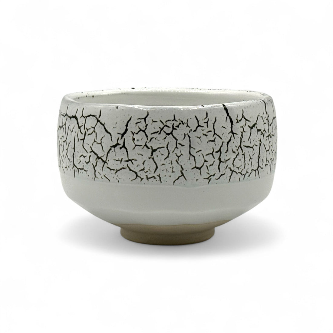 Tenmoku Shirasagashi White Mino-yaki Chawan - Japanese Matcha Bowl